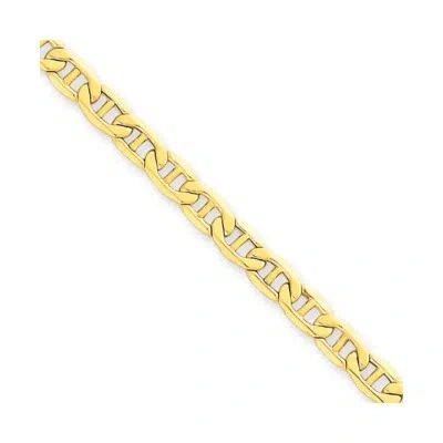 Pre-owned Superdealsforeverything Real 14kt Yellow Gold 4.1mm Semi-solid Anchor Chain; 7 Inch