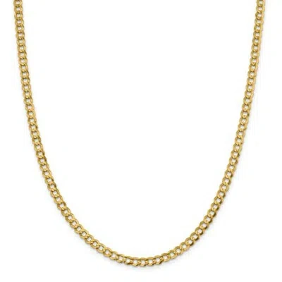 Pre-owned Superdealsforeverything Real 14kt Yellow Gold 4.7mm Solid Polished Light Flat Cuban Chain; 18 Inch