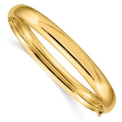 Pre-owned Superdealsforeverything Real 14kt Yellow Gold 5/16 Oversize High Polished Hinged Bangle Chain Bracelet