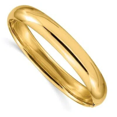 Pre-owned Superdealsforeverything Real 14kt Yellow Gold 7/16 High Polished Hinged Bangle Chain Bracelet; 7 Inch