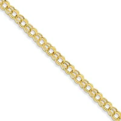 Pre-owned Superdealsforeverything Real 14kt Yellow Gold 8in 5.5mm Hollow Double Link Charm Chain Bracelet; 8 Inch