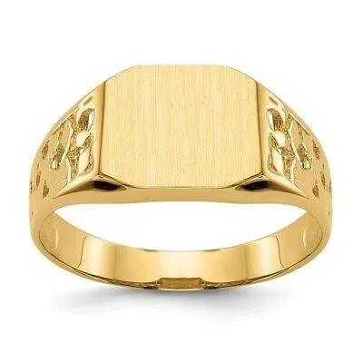 Pre-owned Superdealsforeverything Real 14kt Yellow Gold 9.0x10.5mm Open Back Men's Signet Ring S:9