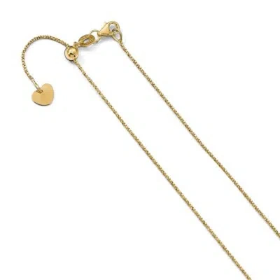 Pre-owned Superdealsforeverything Real 14kt Yellow Gold Adjustable .9mm Diamond Cut Twisted Box Chain; 22 Inch