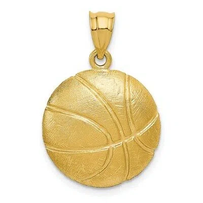 Pre-owned Superdealsforeverything Real 14kt Yellow Gold Basketball Charm