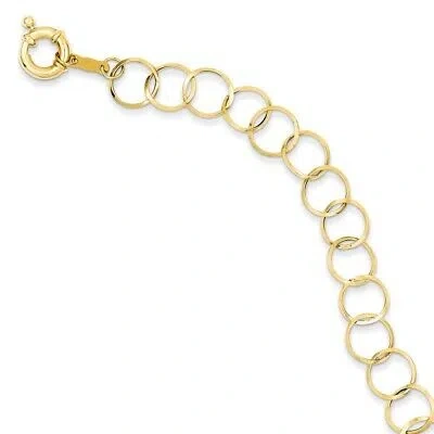 Pre-owned Superdealsforeverything Real 14kt Yellow Gold Circle Chain Chain Bracelet Chain Bracelet; 7.5 Inch