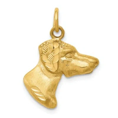 Pre-owned Superdealsforeverything Real 14kt Yellow Gold Dog Charm