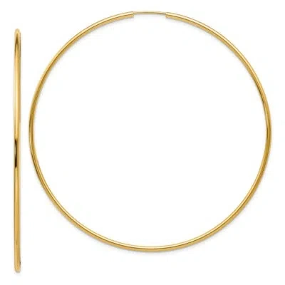 Pre-owned Superdealsforeverything Real 14kt Yellow Gold Endless Hoop Earrings