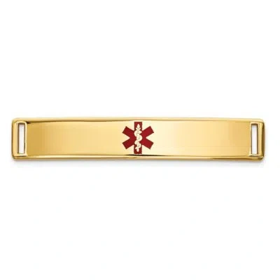 Pre-owned Superdealsforeverything Real 14kt Yellow Gold Epoxy Enameled Medical Id Ctr Plate 817