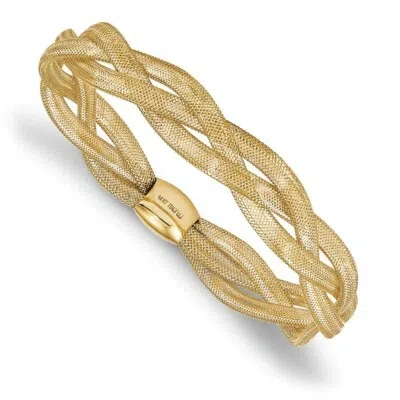 Pre-owned Superdealsforeverything Real 14kt Yellow Gold Fancy Stretch Bangle Chain Bracelet; 7.5 Inch