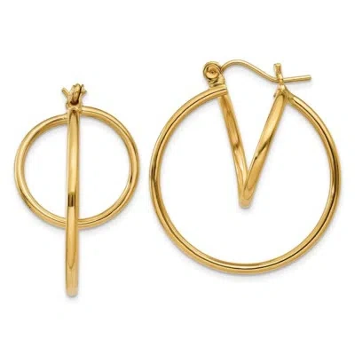 Pre-owned Superdealsforeverything Real 14kt Yellow Gold Fashion Circle Hoop Earrings