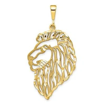 Pre-owned Superdealsforeverything Real 14kt Yellow Gold Filigree Lions Head Pendant