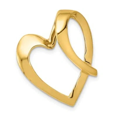 Pre-owned Superdealsforeverything Real 14kt Yellow Gold Heart Slide