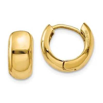 Pre-owned Superdealsforeverything Real 14kt Yellow Gold Hinged Hoop Earrings