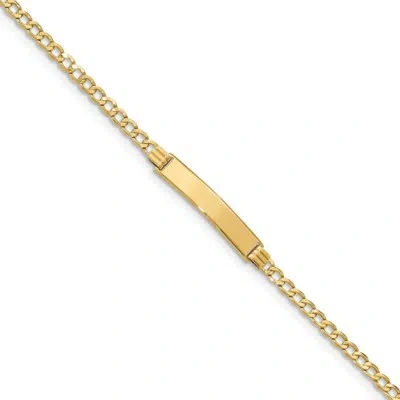 Pre-owned Superdealsforeverything Real 14kt Yellow Gold Id Bracelet; 7 Inch