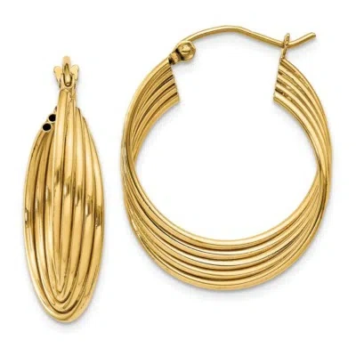 Pre-owned Superdealsforeverything Real 14kt Yellow Gold Lightweight Fancy Hoop Earrings