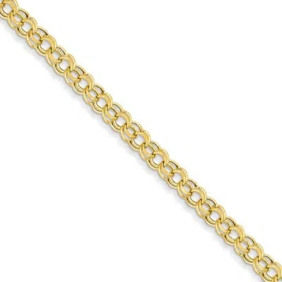 Pre-owned Superdealsforeverything Real 14kt Yellow Gold Lite 5mm Double Link Charm Chain Bracelet; 7.25 Inch