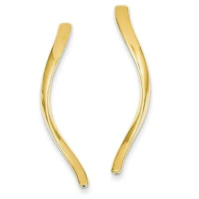 Pre-owned Superdealsforeverything Real 14kt Yellow Gold Long Curled Post Earrings