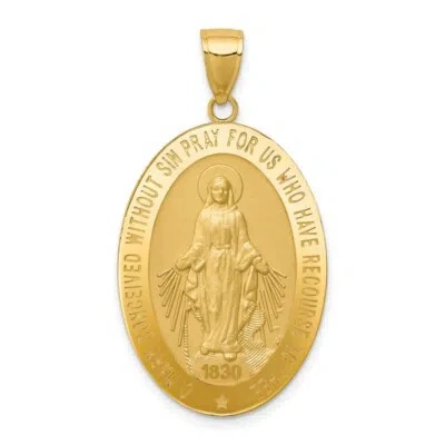 Pre-owned Superdealsforeverything Real 14kt Yellow Gold Miraculous Medal Pendant