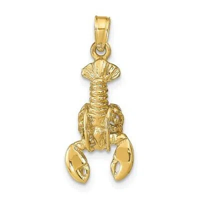 Pre-owned Superdealsforeverything Real 14kt Yellow Gold Moveable Lobster Pendant