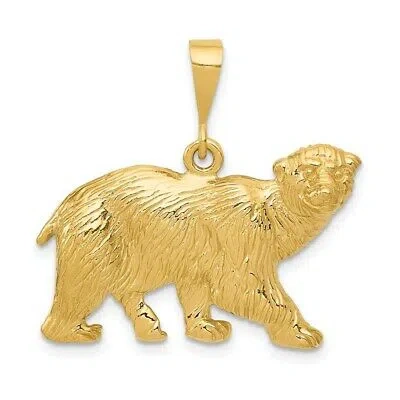 Pre-owned Superdealsforeverything Real 14kt Yellow Gold Polar Bear Charm