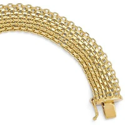 Pre-owned Superdealsforeverything Real 14kt Yellow Gold Polished Bracelet; 8 Inch