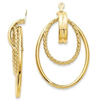 Pre-owned Superdealsforeverything Real 14kt Yellow Gold Polished Double Hoop Earring Jackets