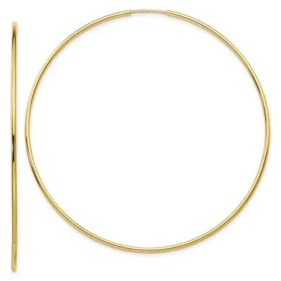 Pre-owned Superdealsforeverything Real 14kt Yellow Gold Polished Endless Tube Hoop Earrings