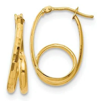 Pre-owned Superdealsforeverything Real 14kt Yellow Gold Polished Fancy Earrings