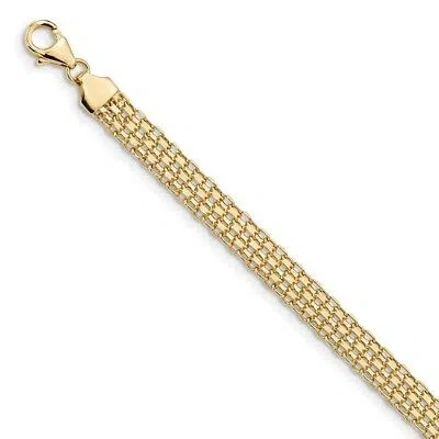 Pre-owned Superdealsforeverything Real 14kt Yellow Gold Polished Fancy Link Bracelet; 7.5 Inch