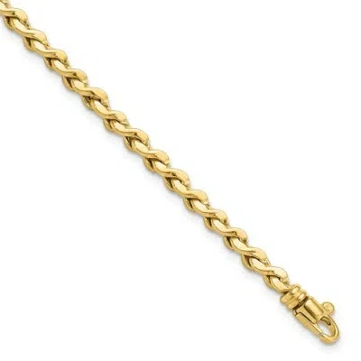 Pre-owned Superdealsforeverything Real 14kt Yellow Gold Polished Fancy Twisted Link Chain Bracelet; 7.5 Inch