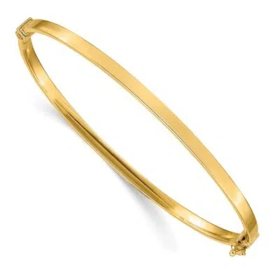 Pre-owned Superdealsforeverything Real 14kt Yellow Gold Polished Hinged Bangle Chain Bracelet; 7 Inch