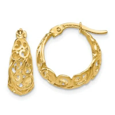 Pre-owned Superdealsforeverything Real 14kt Yellow Gold Polished Hinged Hoop Earrings