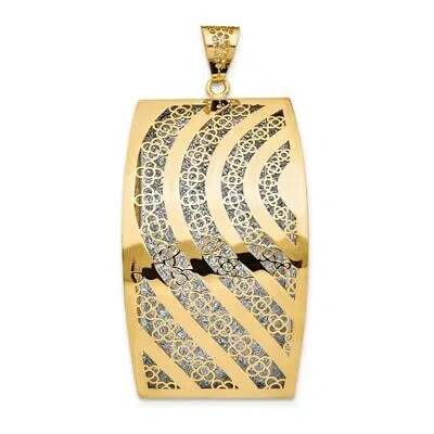 Pre-owned Superdealsforeverything Real 14kt Yellow Gold Polished Hollow Fancy Pendant