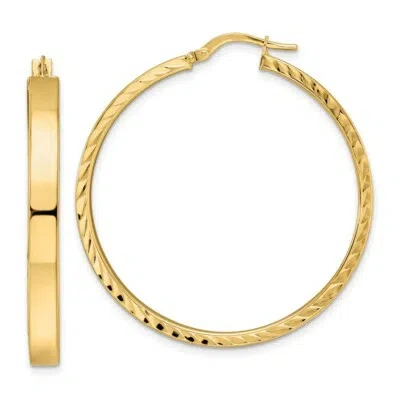 Pre-owned Superdealsforeverything Real 14kt Yellow Gold Polished Hoop Earrings