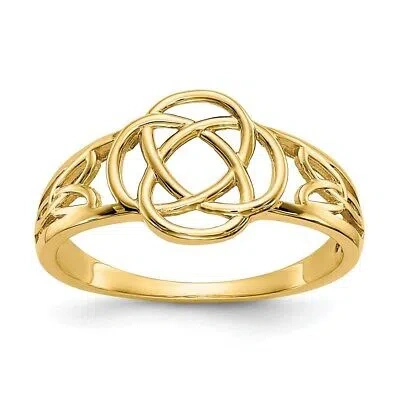 Pre-owned Superdealsforeverything Real 14kt Yellow Gold Polished Ladies Celtic Knot Ring S:6