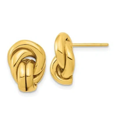 Pre-owned Superdealsforeverything Real 14kt Yellow Gold Polished Love Knot Hollow Post Earrings