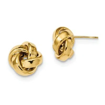 Pre-owned Superdealsforeverything Real 14kt Yellow Gold Polished Love Knot Post Earrings