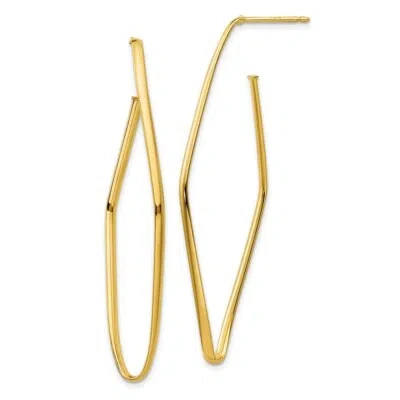 Pre-owned Superdealsforeverything Real 14kt Yellow Gold Polished Post Dangle Earrings