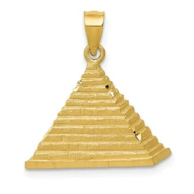 Pre-owned Superdealsforeverything Real 14kt Yellow Gold Pyramid Charm