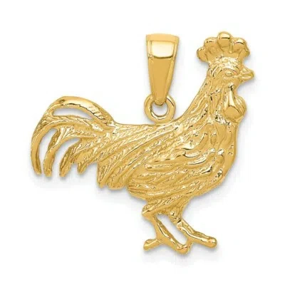 Pre-owned Superdealsforeverything Real 14kt Yellow Gold Rooster Pendant