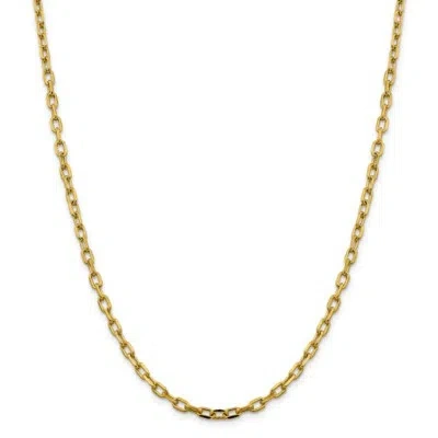 Pre-owned Superdealsforeverything Real 14kt Yellow Gold Semi-solid D/c 3.7mm Open Link Cable Chain; 20 Inch