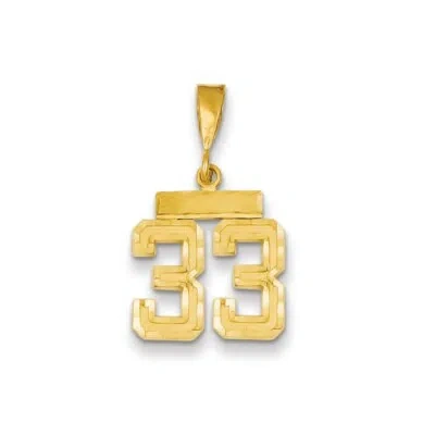 Pre-owned Superdealsforeverything Real 14kt Yellow Gold Small Diamond-cut Number 33 Charm