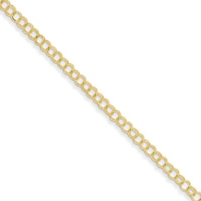 Pre-owned Superdealsforeverything Real 14kt Yellow Gold Solid Double Link Charm Bracelet; 8 Inch