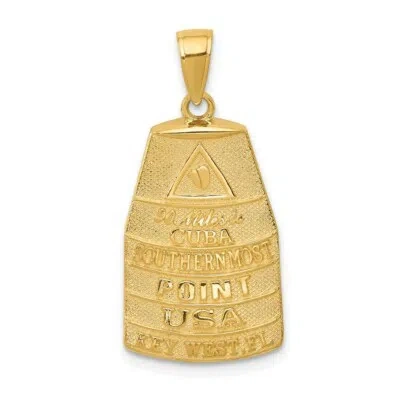 Pre-owned Superdealsforeverything Real 14kt Yellow Gold Southern Most Point Usa Key West Pendant