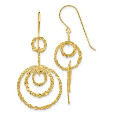 Pre-owned Superdealsforeverything Real 14kt Yellow Gold Dangle Circles Earrings