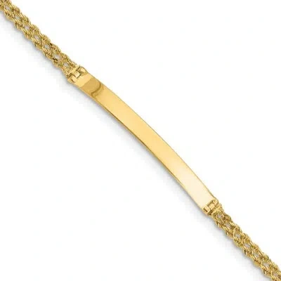 Pre-owned Superdealsforeverything Real 14kt Yellow Gold Two Strand Rope Id Chain Bracelet; 7 Inch; Lobster Clasp