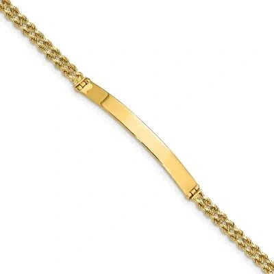 Pre-owned Superdealsforeverything Real 14kt Yellow Gold Two Strand Rope Id Chain Bracelet; 7 Inch; Lobster Clasp