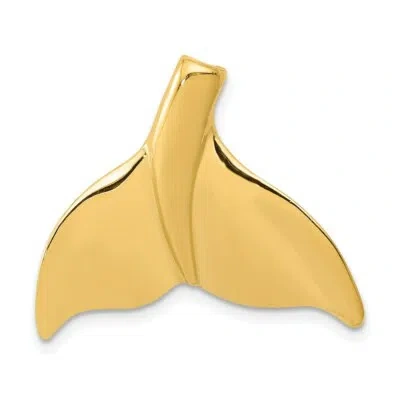 Pre-owned Superdealsforeverything Real 14kt Yellow Gold Whale Tail Chain Slide