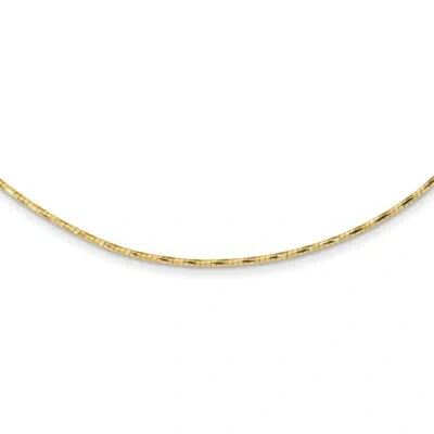 Pre-owned Superdealsforeverything Real 14kt Yellow Polished W/2in. Ext. Round Twisted Omega Necklace; 18 Inch
