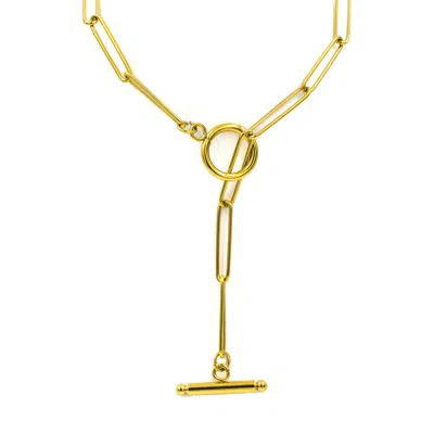 Superdivajewellery Women's Brown Gold T Bar Necklace